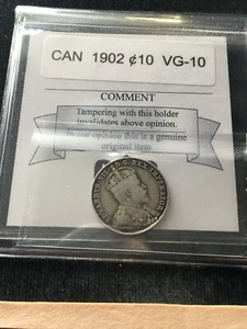 1902 Coin Mart Graded Canadian, ¢10 Cent, **VG-10** - Picture 1 of 8