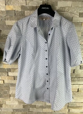 Camicia blusa top Fenn Wright Manson donna taglia L a pois  - Immagine 1 di 4