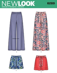 NEW LOOK 6289 MISSES' PULL ON TROUSERS OR SHORTS Sewing pattern Sizes 8 - 18 - Picture 1 of 4