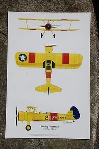 Aviation Art; PT-17, Old Time Airplanes, Artist Ernie Boyette - Picture 1 of 1
