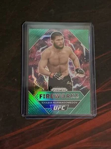 2021 Panini Prizm UFC Fireworks Prizms Green #18 Khabib Nurmagomedov UFC 123 - Picture 1 of 2