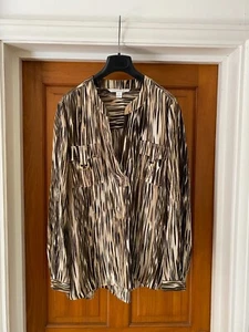 Diane von Furstenberg DVF 100 % Seide Danielle Bluse Top Gr UK 14 braun beige - Bild 1 von 13