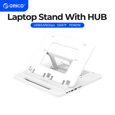 ORICO 3Ports USB3.0/5Gbps SD&TF PD60W Adjustable Foldable Laptop Stand ABS White