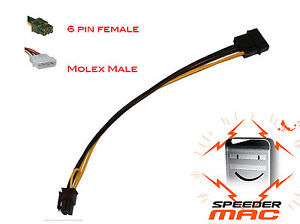 Cable alimentation carte graphique Molex 4 Pin to 6 pin PCI-E  Power 75w Mining