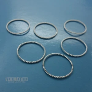 6 eslabones cerrados de plata de ley de 0,9 x 16 mm retorcidos/cuerda/anillos de salto #33116 - Imagen 1 de 3