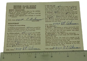 Vintage Pfadfinder BSA Pfadfinderbericht zweiter Klasse Fortschrittsbericht gebraucht 1964 KOSTENLOSER VERSAND - Bild 1 von 8