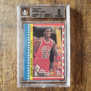 1987 Fleer Stickers #2 Michael Jordan • BGS 8 NM-MT (Near Mint - Mint) 2nd Year
