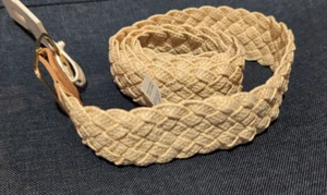 Women's Stretch Braided Straw Belt - A New Day Natural S - Picture 1 of 2