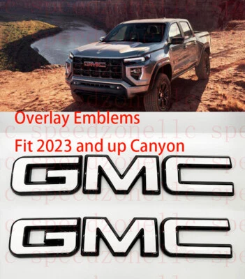 Передний и задний GMC белый черный наложение эмблема значок подходит 2023 + GMC Canyon - Изображение 1 из 4