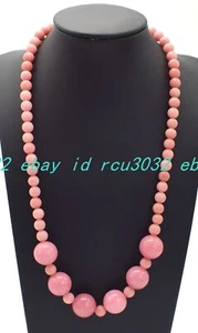 Wonderful 6-14mm Pink Rhodochrosite Round Beads Gemstone Necklace 16-32 In - Picture 1 of 12
