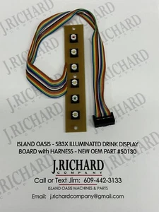 ISLAND OASIS - SB3X ILLUMINATED DRINK DISPLAY BOARD w/HARNESS - OEM PART #50130 - Picture 1 of 1