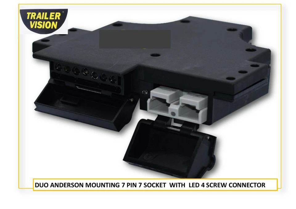 Dual 7 Pin Flat Anderson Trailer Socket 4wd Camping