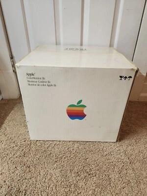 Caja de monitor de computadora Apple vintage años 80 solo arco iris Apple rara difícil de encontrar  Foto 1 de 4