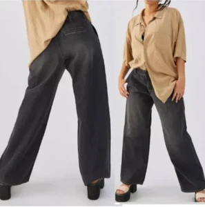 BDG Wide Leg Trouser Jean Size 32 Plus Women LOW RISE Washed Black Y2K $79 NEW - Picture 1 of 14