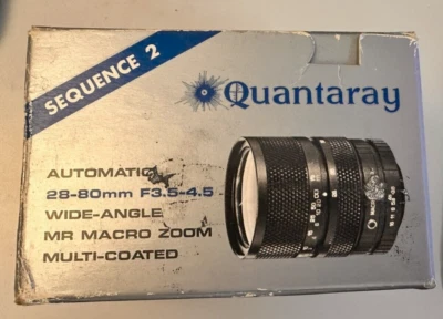Quantaray Automatic 28-80mm F3.5-4.5 Wide Angle MR Macro Zoom Lense Canon-AE - Image 1 of 4