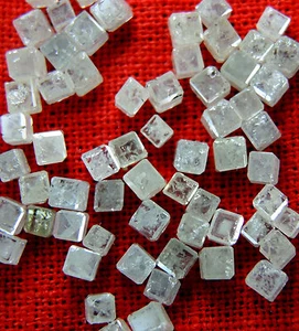 Diamante natural suelto pulido forma de cubo blanco color I2 claridad 10 piezas lote Q62 - Imagen 1 de 5