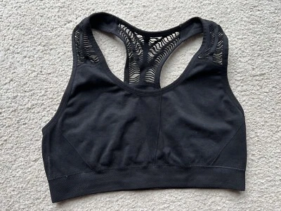 Sujetador deportivo activo negro sin costuras para mujer activo correr caminata talla mediana súper cómodo Foto 1 de 4