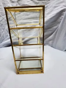 Hipiwe Vintage Gold Metal Desk Organizer - Glass Make up Brushes lipstick Etc - Picture 1 of 3
