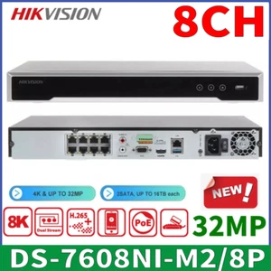 Hikvision 8K ULTRA DS-7608NI-M2/8P HD 32MP 8CH 8PoE H.265+ 2SATA NVR Recorder - Picture 1 of 15