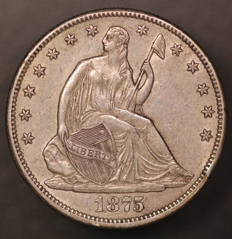 1875 CC Liberty Seated Half Dollar Fresh from an original collection LOT AA-5006 Cover