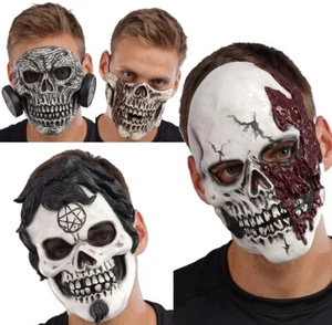 Skeleton Halloween Mask Scary Gothic Latex Mask Fancy Dress Costume Accessory - Picture 1 of 5