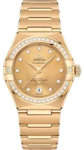 Omega Constellation Yellow Gold Champagne Dial Womens Swiss Watch 13155292058001 - Picture 1 of 3