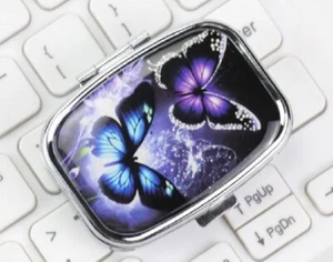 Fancy 2 Compartment Double Butterfly Pill Box - Picture 1 of 5