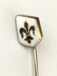 Viktorianische Hutnadel Emaille Fleur de Lis - Bild 1 von 7