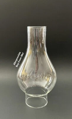 9" H x 3" Fitter GLASS Replacement HURRICANE Chimney LAMP GLOBE Shade CLEAR 5714 - Image 1 of 4