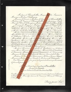 FAIRE PART DECES + Henri Eugène Comte de CHANALEILLES Marquis de la SAUMES +1890 - Bild 1 von 1