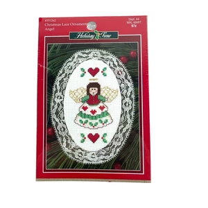 Kit de adornos de punto de cruz de artes de ocio corazón de Navidad ángel vacaciones 351262 - Imagen 1 de 6