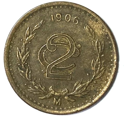 1906 Mexico Estados Unidos Mexicanos 2 Centavos KM# 419 - Image 1 of 2