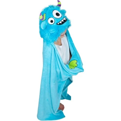 Cobertor com capuz lavável à máquina animal infantil - Lã clássico para - diversão redonda - Imagem 1 de 4