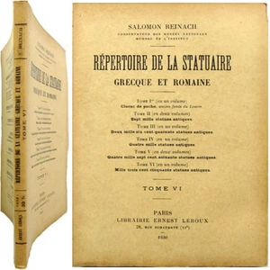 Répertoire de la statuaire grecque & romaine t.VI 1930 Salomon Reinach sculpture - Imagen 1 de 14