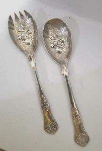 Vintage FB Rogers versilberte Salatgabel & Löffel Made in ITALY - Bild 1 von 12