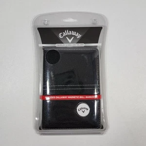 Callaway Premium Scorecard Holder Back Leather Golf Caddy Magnetic Ball Marker - Picture 1 of 7