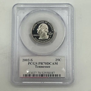 2002-S 25C Tennessee Proof 70DCAM Quarter Dollar Graded Slabbed Top Pop - Picture 1 of 5