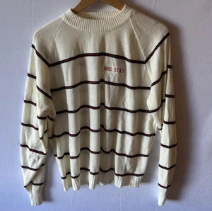 Suéter tejido vintage Ohio State para mujer a rayas medianas - Imagen 1 de 3