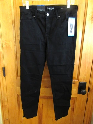 KENNETH COLE JESS FLACO TALLA 10 NEGRO NUEVO CON ETIQUETAS DOBLADILLO CRUDO 5 BOLSILLOS ELÁSTICO TIRO MEDIO Foto 1 de 4