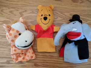 EUC  Lot Of 3 Hand Puppets: Evriholder Horse*Disney Pooh*IKEA Elephant RingMstr - Picture 1 of 3