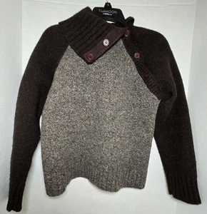 H&ML.O.G.G.Womens 100% Lambs Wool Button Front Collar Heavy Sweater Sz L - Picture 1 of 10