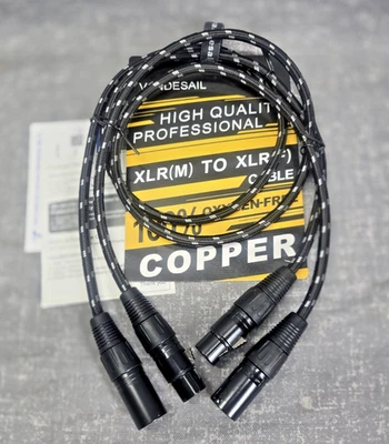 XLR Cables, 3Ft 2 Pack Microphone Cable, XLR Male to Female Balanced Microphone - Image 1 of 4