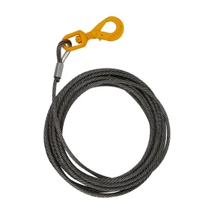 Seilwindenseil Stahlkern Drahtseil 16 Zoll x 50 Fuß 4409,25 Pfund selbstsichernder drehbarer Haken - Bild 1 von 8