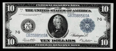 1914 $10 Federal Reserve Large Size Note ~CHICAGO~EXTREMELY FINE - Image 1 of 2