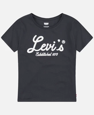 Levi's большой девочек сценарий логотип графический футболка - Jet черный - L (12/14) - Изображение 1 из 3