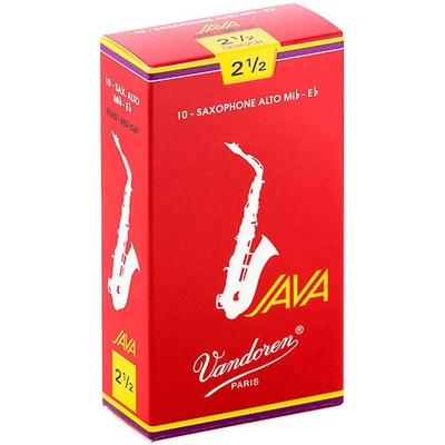 Vandoren Java Red Alto Saxophone Reeds Strength 2.5, Box of 10 - Image 1 of 2