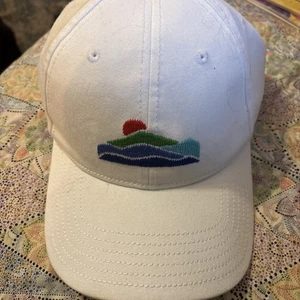Harding Lane Mountain Sunset Slideback Hat White One Size New Needlepoint - Picture 1 of 6