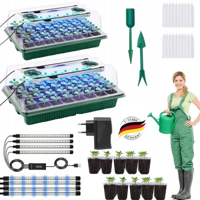 MARKENLOS Mini Gewächshaus Anzucht Set Zimmergewächshaus Anzuchtkasten mit Pflanzenlampe