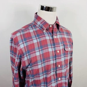 Gant In Stockbridge x Michael Bastian Large Shirt Red Blue Plaid 100% Cotton - Picture 1 of 6