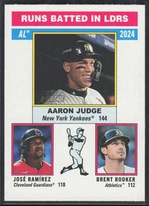 2025 Topps Heritage #196 AL Runs Batted In LDRS Rooker / Ramírez / Aaron Judge - Picture 1 of 2